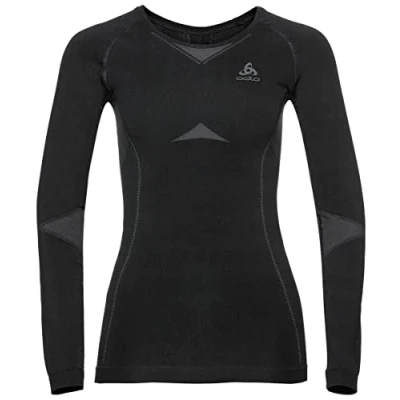 Abbildung von Odlo Damen Bl Top Crew Neck L/S Fundamentals Performance Warm Langarmshirt, Black Graphite Grey, XS EU