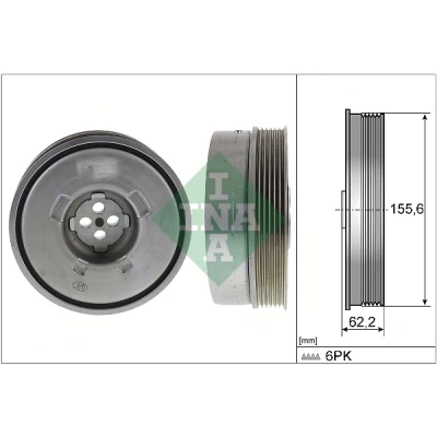Abbildung von INA 544 0501 10 Kurbelwellenriemenscheibe 156mm BMW: X1, 2 Active Tourer, Gran MINI: Clubman
