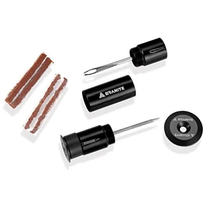Abbildung von Granite Stash Tubeless Reifenpannen Reparaturset Fahrradwerkzeug Kit Einfache Lenkerbefestigung Komplettes (Schwarz)