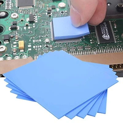 Abbildung von FTVOGUE 5 Stück 100x100x1,5mm 1,5W/m k Wärmeleitfähigkeit Silikon Pad Wärmeableitung Blatt für Laptop Kühlkörper/GPU/CPU/LED Kühler