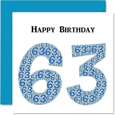 Abbildung von lustige Geburtstagskarte zum 63. Geburtstag für Männer Shapecloud Happy Birthday Karte Vater, Mutter, Großvater, Nanny, Oma, Onkel, Tante, Cousin, 145 mm x Grußkarten,