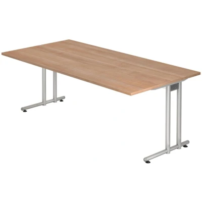 Abbildung von HAMMERBACHER Schreibtisch VNS2E/N/S nussbaum