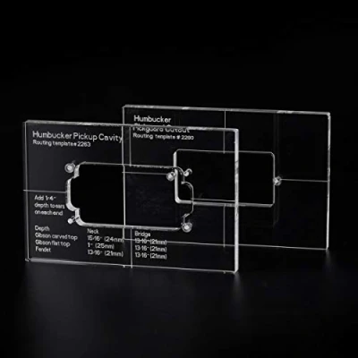 Abbildung von Musiclily Pro CNC Accurate Acryl Humbucker Tonabnehmer Pickup Routing Schablone Set für E Gitarren Korpus und Pickguard