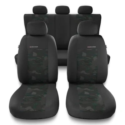 Abbildung von Mossa Universal Sitzbezüge Auto kompatibel mit Mitsubishi L200 I, II, III, IV, V, VI (1993 ) Autositzbezüge Schonbezüge für Autositze UNE GR
