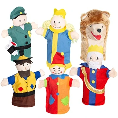 Abbildung von roba® Handpuppe Kasperlefiguren (6 tlg), aus Stoff, für Puppentheater &amp; Rollenspiel