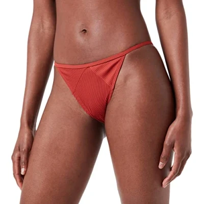 Abbildung von PUMA Damen Geribbelde tanga Bikini Unterteile, Brown Combo, S EU