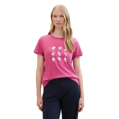 Abbildung von TOM Tailor Tshirt print, Damen, Größe: Large, Lush orchid