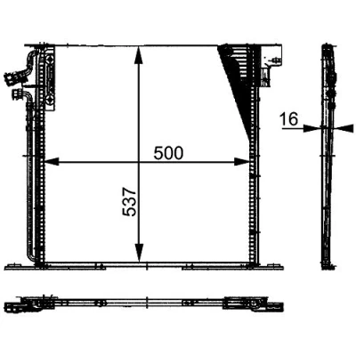 Abbildung von MAHLE ORIGINAL AC 212 000P Klimakondensator ohne Trockner 500 MERCEDES BENZ: Vito Bus, V Klasse