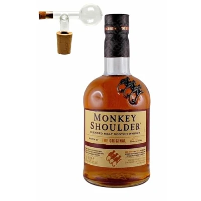 Abbildung von Monkey Shoulder Blended Malt Whisky + 1 Glaskugelportionierer zum feinen Dosieren