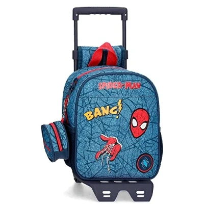 Abbildung von Marvel Spiderman Denim Kleiner Rucksack mit Trolley, Blau, 21 x 25 10 cm, Polyester, 5,25 l