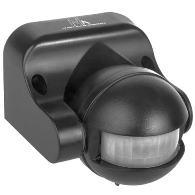 Abbildung von Maclean MCE358 Infrarot Bewegungssensor 180 PIR mit Dämmerungssensor IP44 für Innen und Außen bis 12m Reichweite Belastung 300/1200W (Grau)