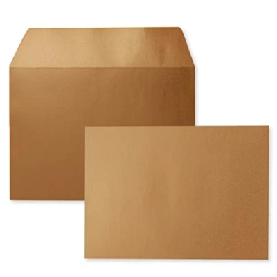 Abbildung von 25x Kupfer Metallic Brief Umschläge DIN C6 Format 11,4 x 16,2 cm Haftklebung Kuverts ohne Fenster Weihnachten, Grußkarten &amp; Einladungen