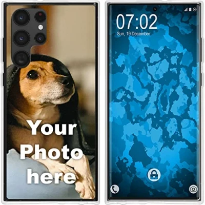 Abbildung von PhoneNatic personalisierte Handyhülle für Galaxy S23 Ultra Custom Case in Clear zum selbst gestalten mit eigenem Foto Bild Text individuell