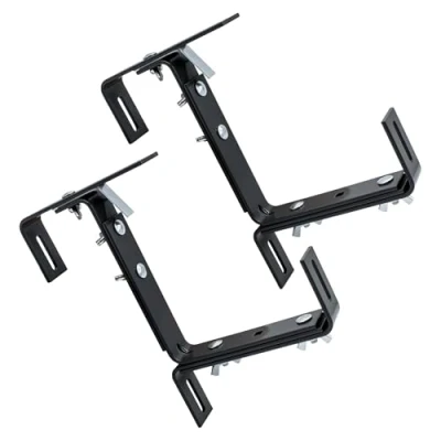 Abbildung von Blumenkasten Halter Vario grau verstellbar 2er Set Metall Halterung für Geländer von 4 15 cm Breite Balkongeländer Mauer Pflanzkasten Haken variabel