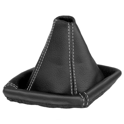 Abbildung von L &amp; P Car Design L&amp;P A0063 Schaltsack Schaltmanschette kompatibel mit BMW 3er e46 100% Echtleder Leder Schwarz Naht Grau