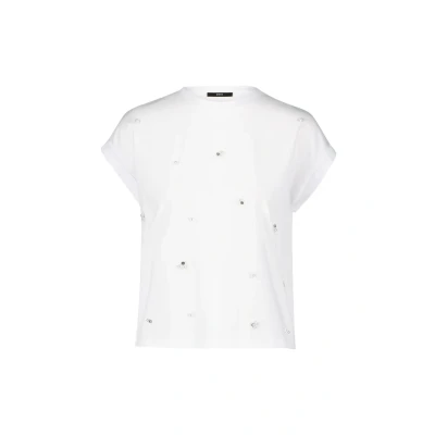 Abbildung von zero MIT Perlen Tshirt print, Damen, Größe: 34, Patch whitewhite