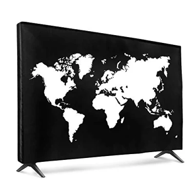 Abbildung von kwmobile 43&quot; TV Hülle Indoor Fernseher Bildschirmschutz Abdeckung Bildschirm Staubschutzhülle Travel Umriss Weiß Schwarz