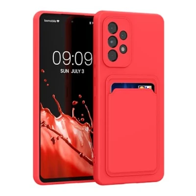 Abbildung von kwmobile Handyhülle kompatibel mit Samsung Galaxy A53 5G Hülle Handy Cover Fach für Karten in Neon Pink