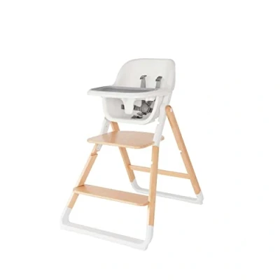 Abbildung von Ergobaby Evolve High Chair 2 in 1 Set Ergonomischer Hochstuhl für Babys Mitwachsend ab 6 Monate, Babyhochstuhl inkl. 5 Punkt Gurt, Kinderhochstuhl mit verstellbarem Sitz, Natural Wood
