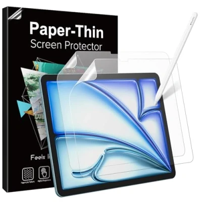 Abbildung von TiMOVO 2 Stück wie Papier Displayschutzfolie Kompatibel mit iPad Air 11 Zoll 2024 (Air 6. Generation), Schreiben und Zeichnen auf Papier, Blendfrei Kratzfest Schutzfolie