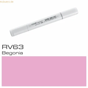 Abbildung von COPIC Sketch Marker Typ RV 63, Begonia, professioneller Pinselmarker, mit einer Super Brush Spitze und Medium Broad