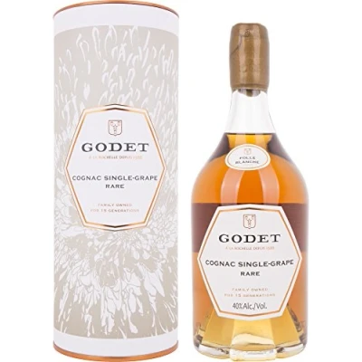 Abbildung von Godet SINGLE GRAPE RARE Folle Blanche mit Geschenkverpackung Cognac (1 x 0.7 l)
