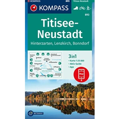 Abbildung von KOMPASS Wanderkarte 893 Titisee Neustadt 1:25.000: 3in1 mit Aktiv Guide inklusive Karte zur offline Verwendung in der App. Fahrradfahren. Langlaufen.