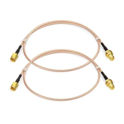 Abbildung von BINGFU RP SMA Stecker auf Buchse Kabel 60cm RG316 WiFi Antennenverlängerungs Koaxialkabel (2 Stück) für Drahtlose Mini PCI Express PCIE Netzwerkkarten Adapter Router Gateway