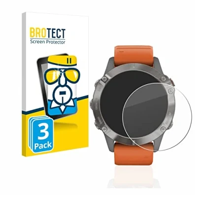 Abbildung von BROTECT (3 Stück Panzer Schutz Glas für Garmin Fenix 6/6 Pro / 6 Solar 9H Echtglas, Displayschutz