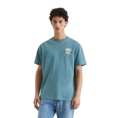 Abbildung von Marc O&#039;Polo Denim Orange Fibre Capsule Tshirt print, Herren, Größe: Large, Blue mirage