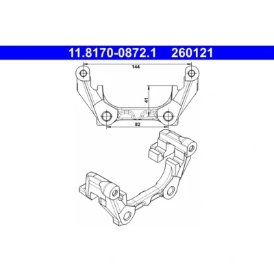 Abbildung von ATE 11.8170 0872.1 Bremssattelhalter RENAULT: ESPACE 4, LAGUNA 2 Grandtour,
