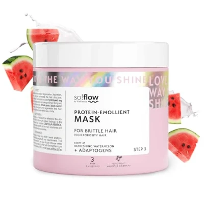 Abbildung von So!Flow Haarmaske zur Porositätsregeneration Verjüngt sprödes Haar mit Centella Asiatica Extrakt Repariert Schäden für luxuriöse, widerstandsfähige Haare Deep Conditioner Hair Mask Care