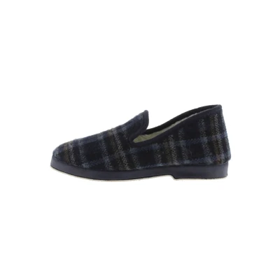 Abbildung von victoria Pantoffeln Unisex Wamba Confortable Karomuster &amp; Schaffell Interieur Passende Sohle 200301M für Erwachsene Marino 41