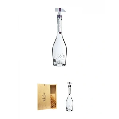 Abbildung von Hämmerle Marillenbrand 40% 0,5 Liter + 1a Whisky Holzbox für 2 Flaschen mit Schiebedeckel Kirsch Brand