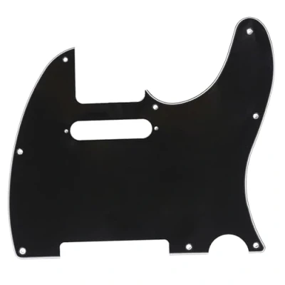 Abbildung von Musiclily 8 Löcher Tele Schlagbrett Pickguard für Fender American/Mexican Standard Telecaster Modern Style E Gitarre,3 lagig Schwarz