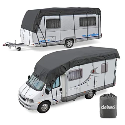 Abbildung von deiwo Wohnmobilschutzhülle Wohnwagen &amp; Wohnmobil Schutzdach 5 x 3 Meter