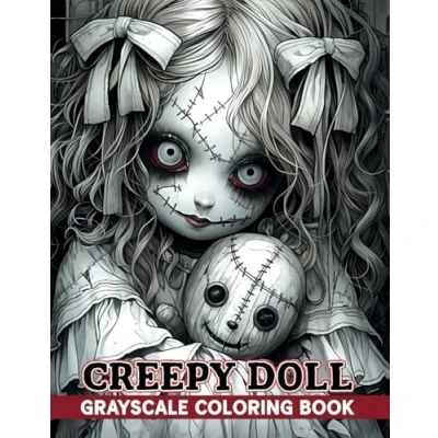 Abbildung von Creepy Doll: Grayscale Coloring Books Horror &amp; Scary Chibi Book for Teens Adults, Stress Relief and Relaxation