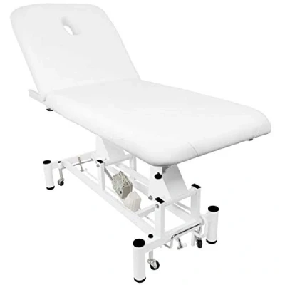 Abbildung von Activeshop Kosmetikliege Massageliege Massagetisch Massagestuhl Cosmetic Chair Elektrish 684a mit 1 Motor Weiss bis 200 kg belastbar Premium PU Leder