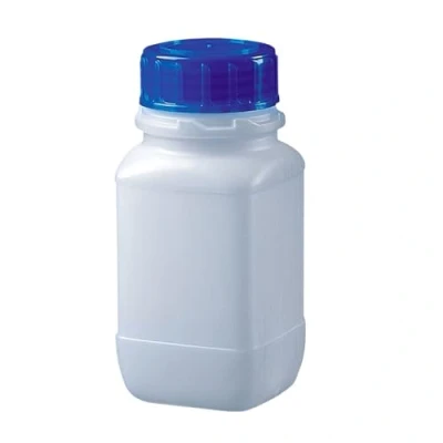 Abbildung von neoLab HDPE Weithals Vierkantflaschen mit PP Blau Schraubverschluss, 1000mL Kapazität, 212mm Höhe x 85mm Durchmesser