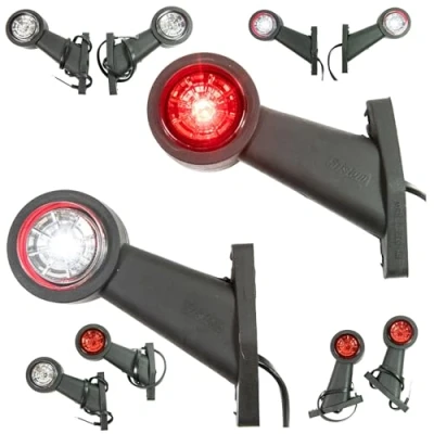 Abbildung von Web Truck 2 x LED Gummi Begrenzungsleuchte Seitenleuchte 12V 24V mit E Prüfzeichen Positionsleuchte Auto LKW PKW Wohnwagen KFZ Lampe Leuchte Licht Weiß Rot schräg kurz