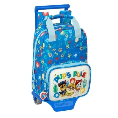 Abbildung von Safta Paw Patrol Pups Rule, Kindermaterial, ideal für Kinder, bequem und vielseitig, Qualität Widerstandsfähigkeit, blau, Estándar, Rucksack mit Trolley