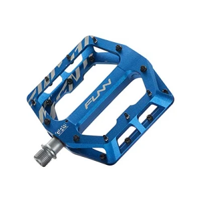 Abbildung von Funn Funndamental Flachpedale Breite Plattformpedale für BMX/MTB, Einstellbarer Grip außergewöhnliche Stabilität, 9/16 Zoll CrMo Achse (Blau)