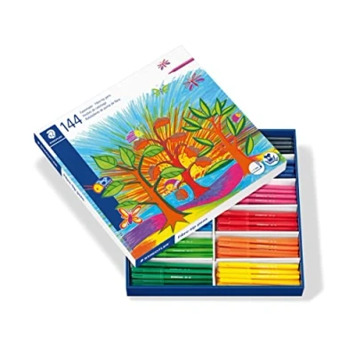 Abbildung von STAEDTLER 325 C144 Noris Club Fasermaler Schulbox, in Box mit Kartonteilung, 144 Stück