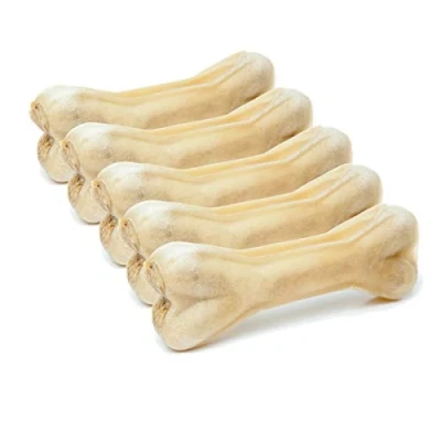 Abbildung von DOGBOSS 100% Natur Kauknochen Hundeknochen, Rinderhaut mit Pansen, 5 Stück 12 cm