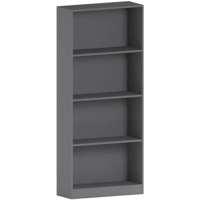 Abbildung von Vida Designs Cambridge 4 stöckiges großes Bücherregal, graues Holzregal