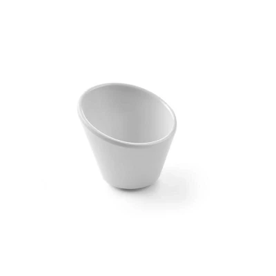 Abbildung von HENDI Melamin Schälchen schräg 7 x 6 cm Velocity weiß rund klein abgeschrägt, Mini Schalen