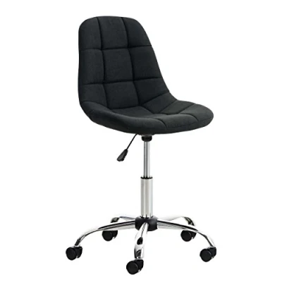 Abbildung von CLP Bürostuhl Emil I Höhenverstellbarer Drehstuhl Mit Stoffbezug Und Metallgestell In Chromoptik Schreibtischstuhl Gestepptem Sitz, Farbe:schwarz