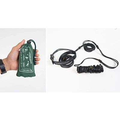 Abbildung von Ticket to the Moon Fair Trade &amp; handgemachte Lightest Straps, 2 x ultraleichte Gurte für baumfreundliche Hängematten Installation, L = 2,5m, 95g, In und Outdoor