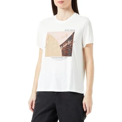 Abbildung von ONLY Damen Onlfree Modal S/S Atelier Top Box Jrs, Cloud Dancer/Print:lamour, XS