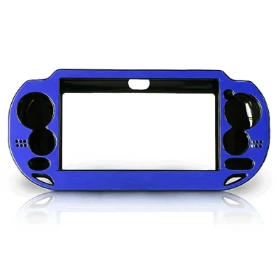 Abbildung von OSTENT Aluminium Metall Haut Schutz Abdeckung Fall Kompatibel für die Sony PS Vita PSV Konsole Farbe Blau